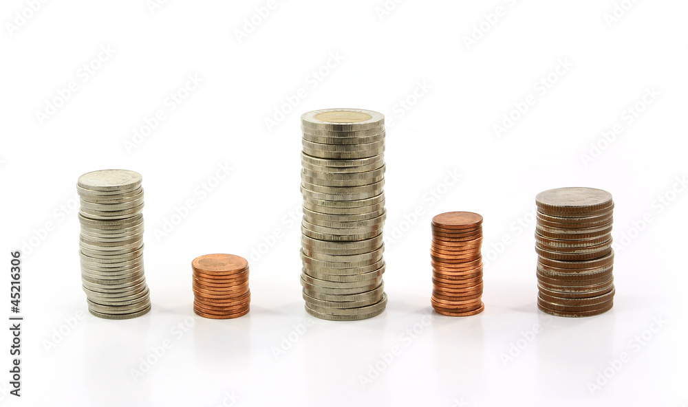 Coin thai bath on white background Coin thai bath on white background