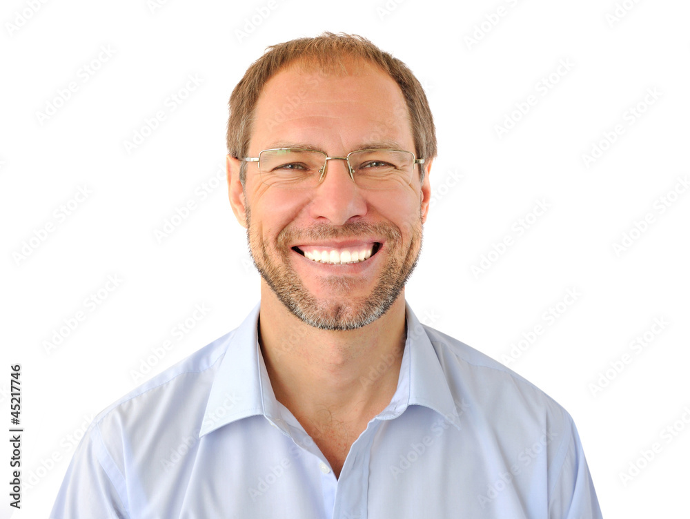 Portrait of the smiling man isolated on white background Portrait of the smiling man isolated on white background