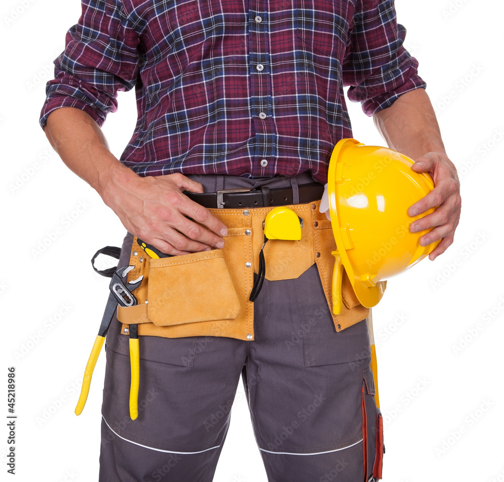 Young Worker Man With Hard Hat Young Worker Man With Hard Hat