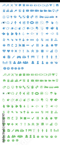 Blue and green icons
