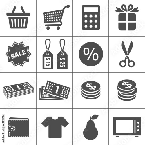 Shopping icons set - Simplus series