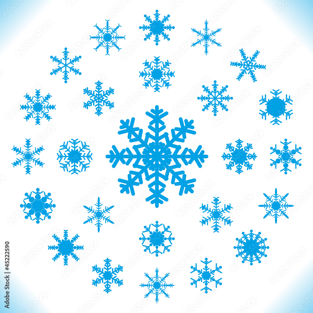 Snowflakes - set of 25 pieces. Snowflakes - set of 25 pieces.