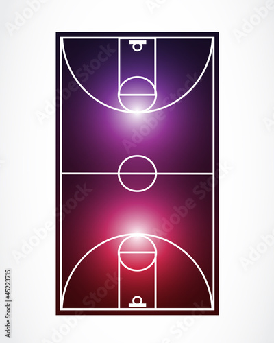 abstract glowing basketball court