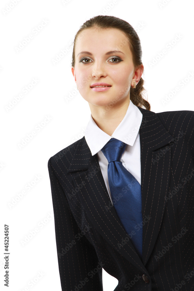 Portrait of a young businesswoman isolated on white Portrait of a young businesswoman isolated on white