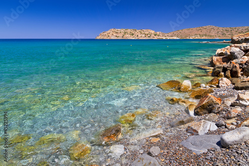Mirabello bay with Spinalonga island on Crete, Greece