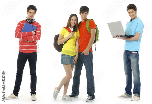 Group of a modern young people- Fashion, education,