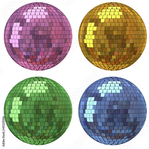 Set of disco mirror ball