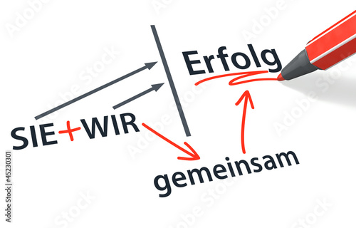 Stift- & Schriftserie: SIE + WIR => gemeinsam => Erfolg