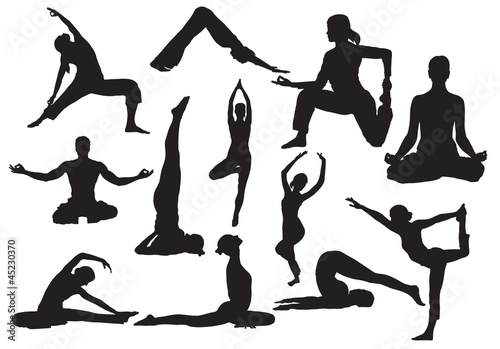 Yoga silhouettes vector