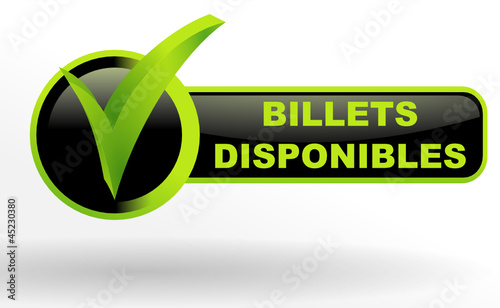 billets disponibles sur bouton validé vert et noir