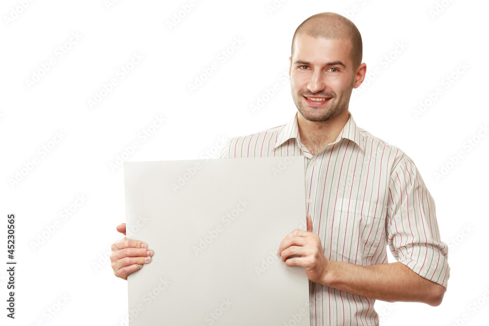 © shefkate - A young man with an empty blank