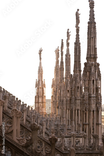 Detail of gothic cathedral of Milan. Italy.