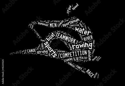 Rowing boat pictogram on black background