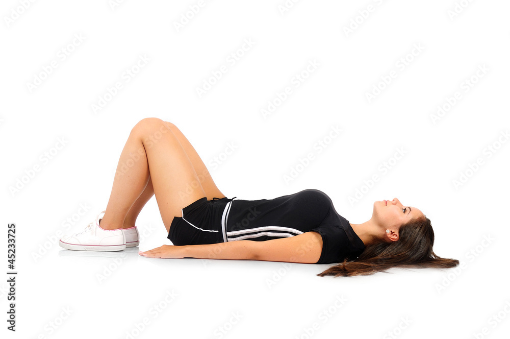 Isolated fitness girl