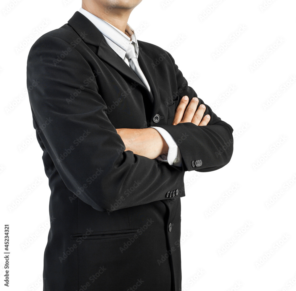 business man standing with confidence on white background business man standing with confidence on white background