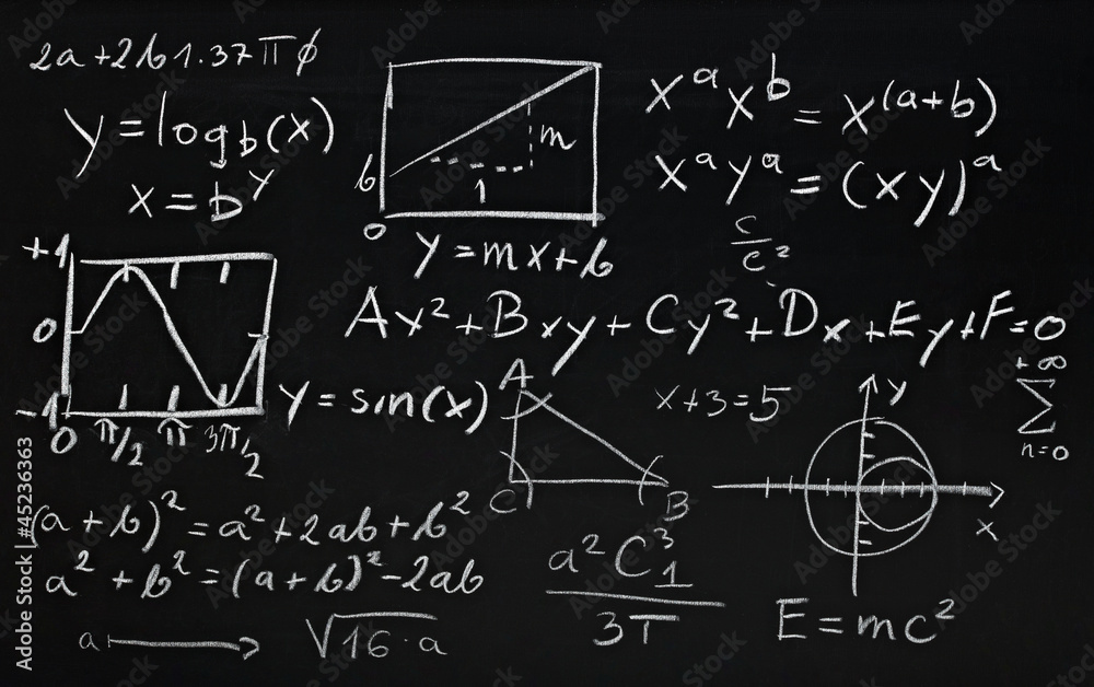 math formulas on school blackboard education