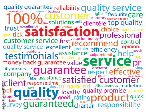SATISFACTION - SERVICE - QUALITY Tag Cloud (customer  marketing)