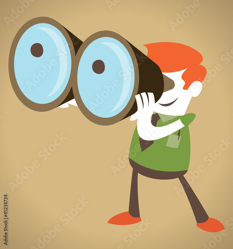 Retro Corporate Guy with his huge binoculars.