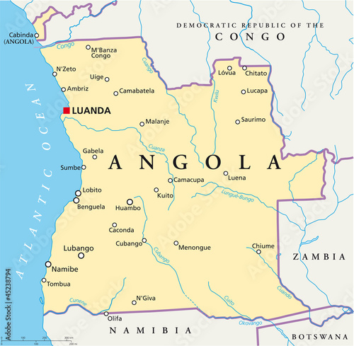 Angola map (Angola Landkarte) photo