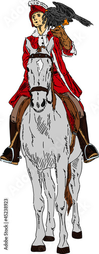 Falconer on horse