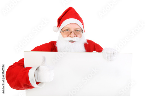 santa claus with blank paper