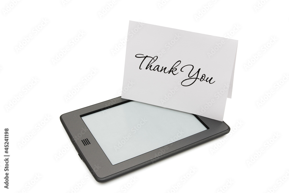 Touch e-reader with thank you card Touch e-reader with thank you card