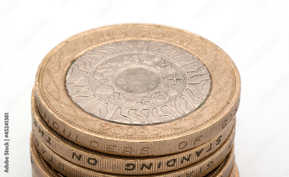 pile of two pound coins