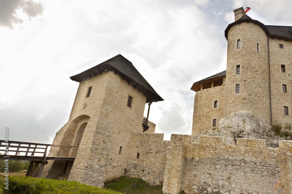 Gate to castle in Bobolice.