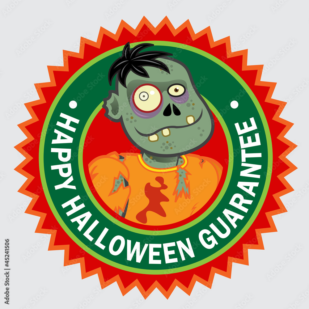 Happy Halloween Guarantee Zombie seal / sticker Happy Halloween Guarantee Zombie seal / sticker