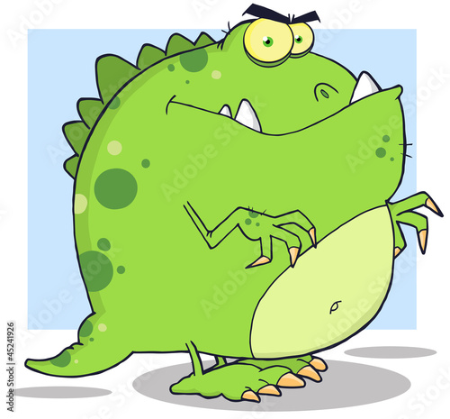 Green Dinosaur Cartoon Character