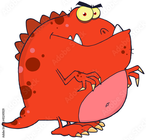 Red Dinosaur Cartoon Character