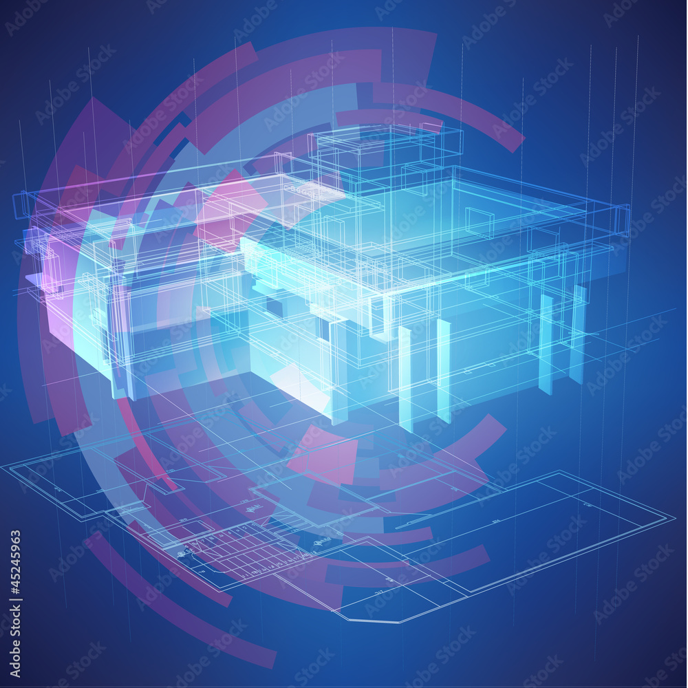 Fototapeta premium Urban Blueprint (vector). Architectural background