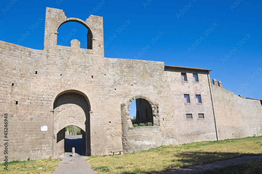 Fortified walls. Viterbo. Lazio. Italy.