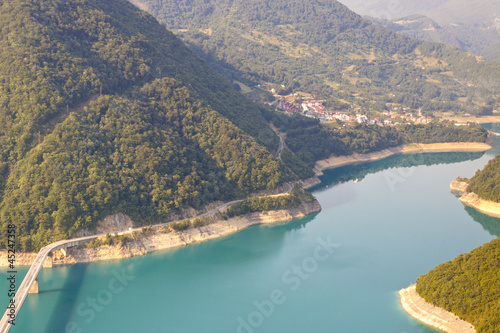 Aerial view on Piva river - Montenegro photo