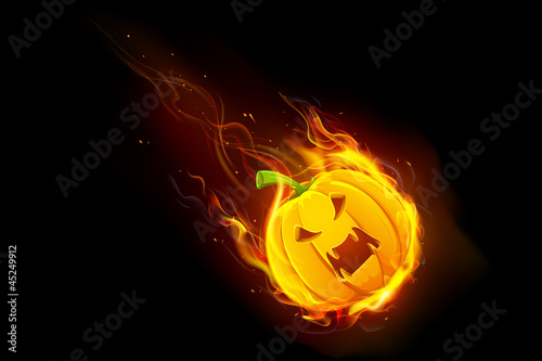Halloween Pumpkin in Fire