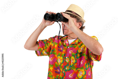 Tourist with binocular