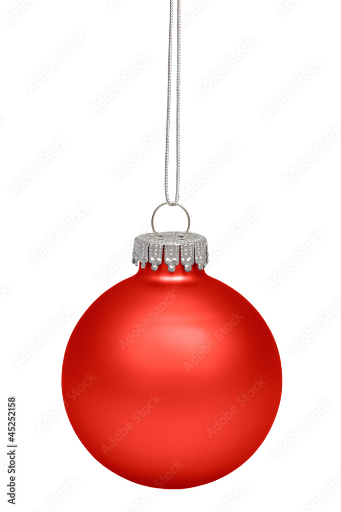 Red christmas bauble isolated on white Red christmas bauble isolated on white