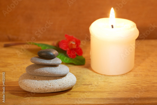 Spa concept with a candle
