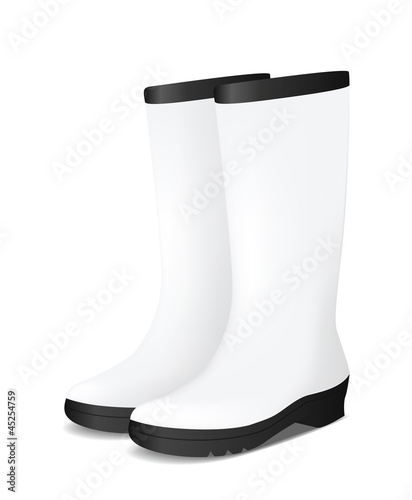 White blank safety rubber boots