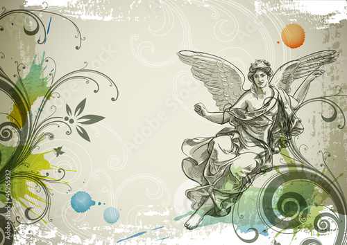 Muse on abstract background