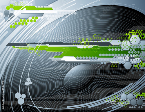 Abstract futuristic background with stereo speaker - Vector
