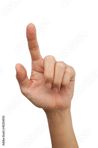 hand choosing isolate on white background