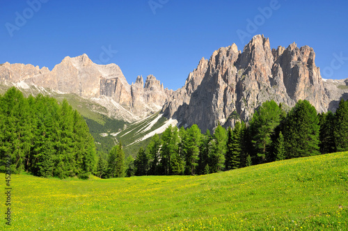Dolomite peaks, Rosengarten,Val di Fassa, Italy Alps