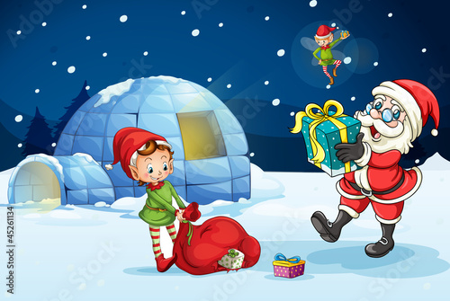 santa claus and kids