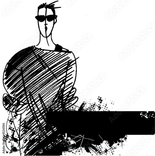 abstract fashion sketch