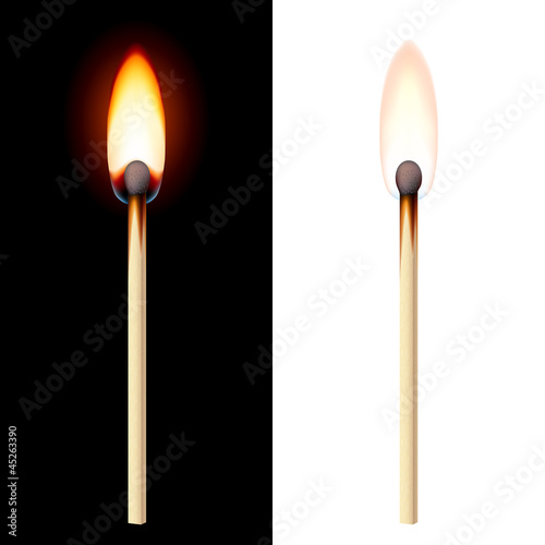 Realistic burning match