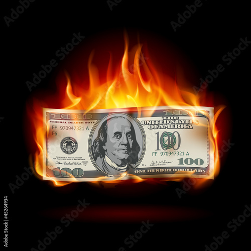 Burning dollar