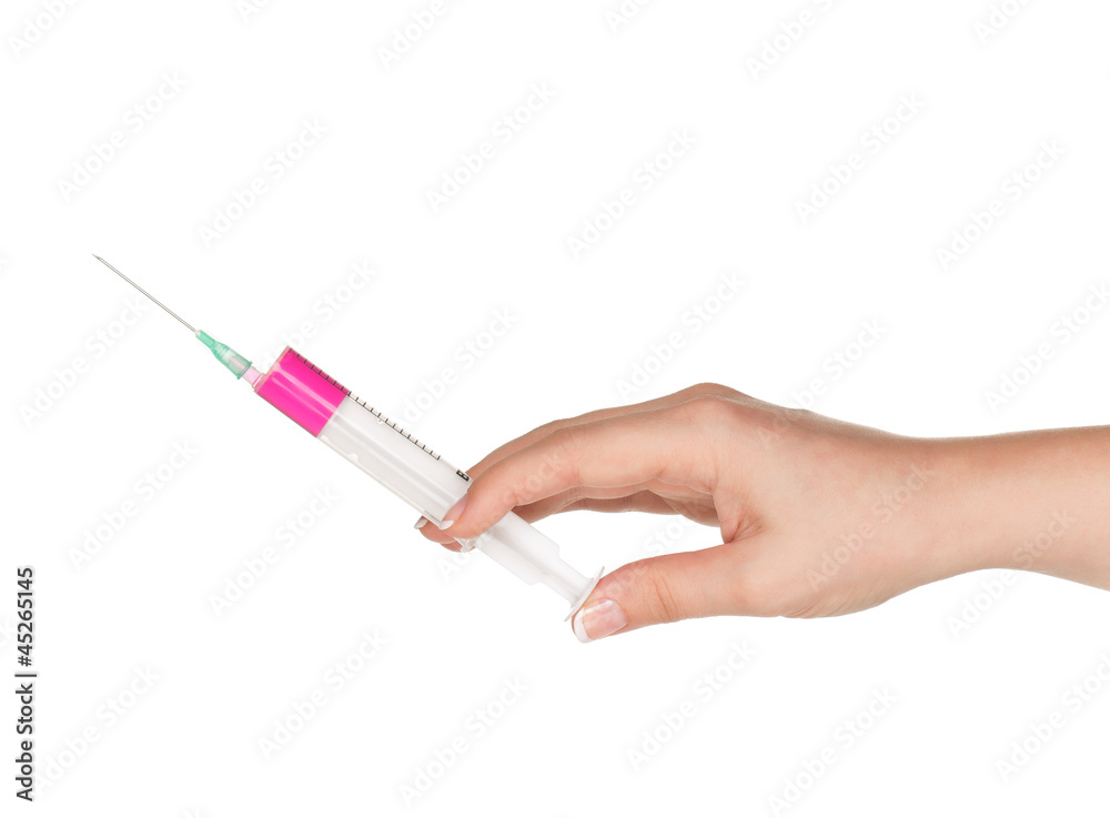 Hand with syringe Hand with syringe
