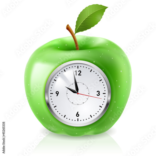 Green apple clock