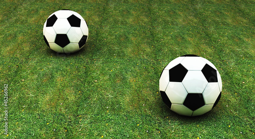 3d Soccer ball on the grass